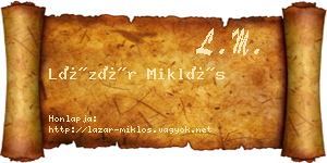 Lázár Miklós névjegykártya
